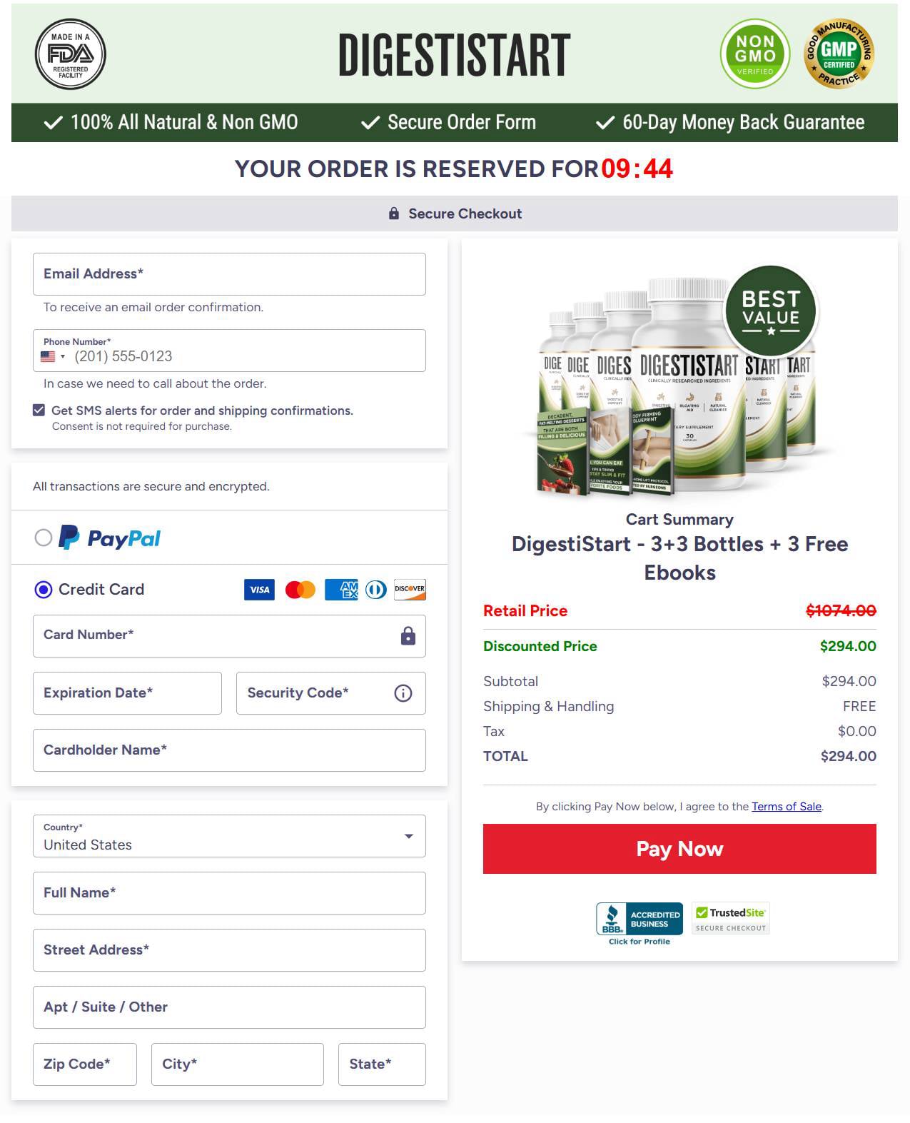 DIGESTISTART checkout